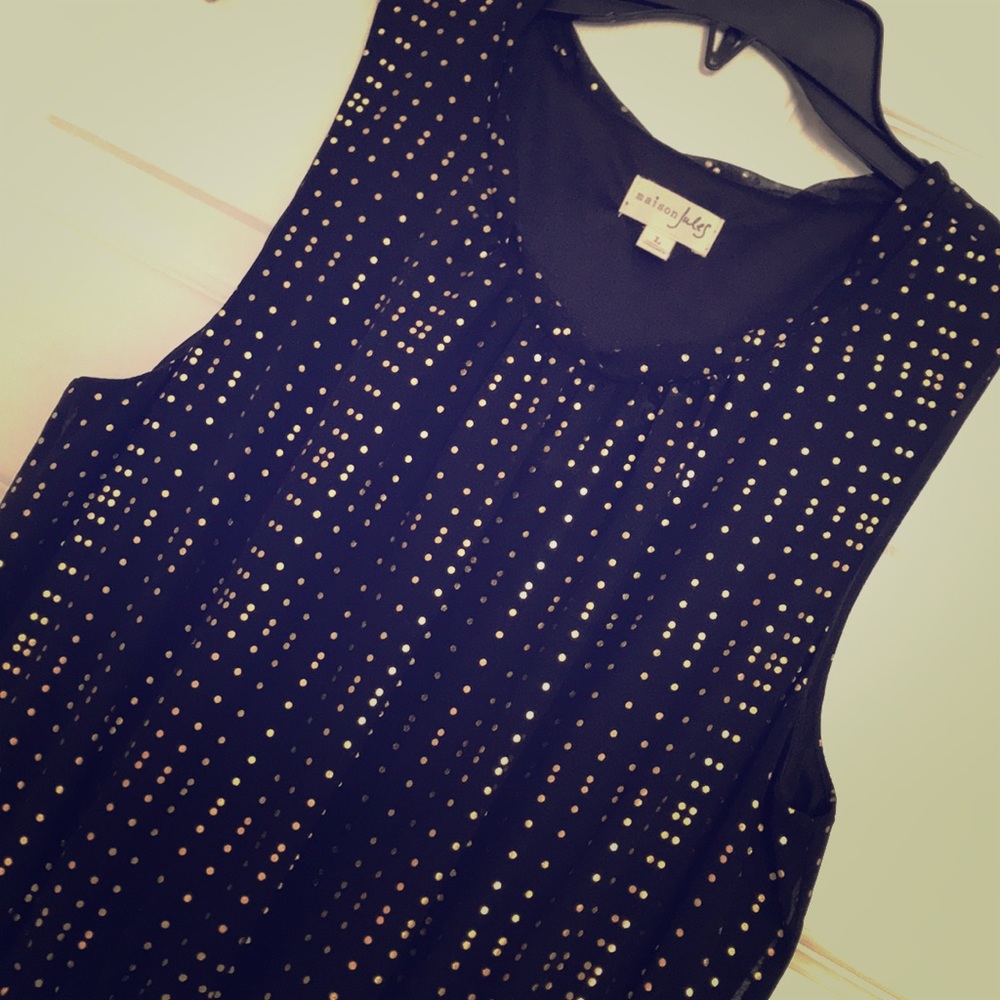 Black polka dot dress